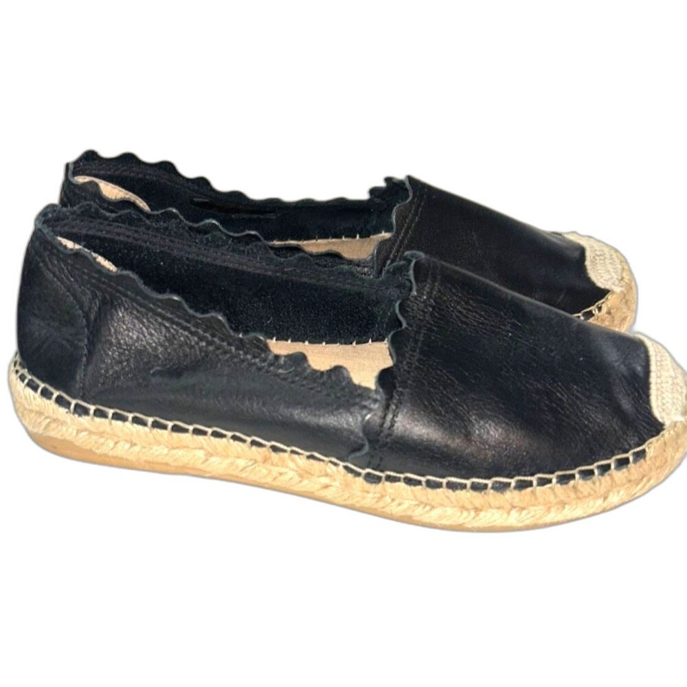 Macarena Made in Spain Women’s Leather Espadrille Loafer size 38/7 Hand Stitched
